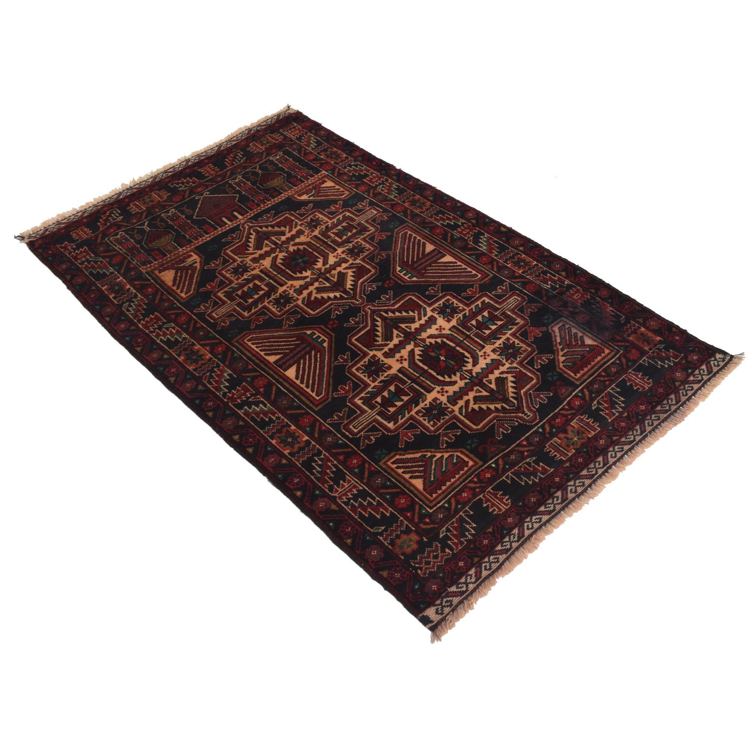Islamic Prayer Carpet 2' 10" x 4' 8" ft / 86 x 141 cm - G18881