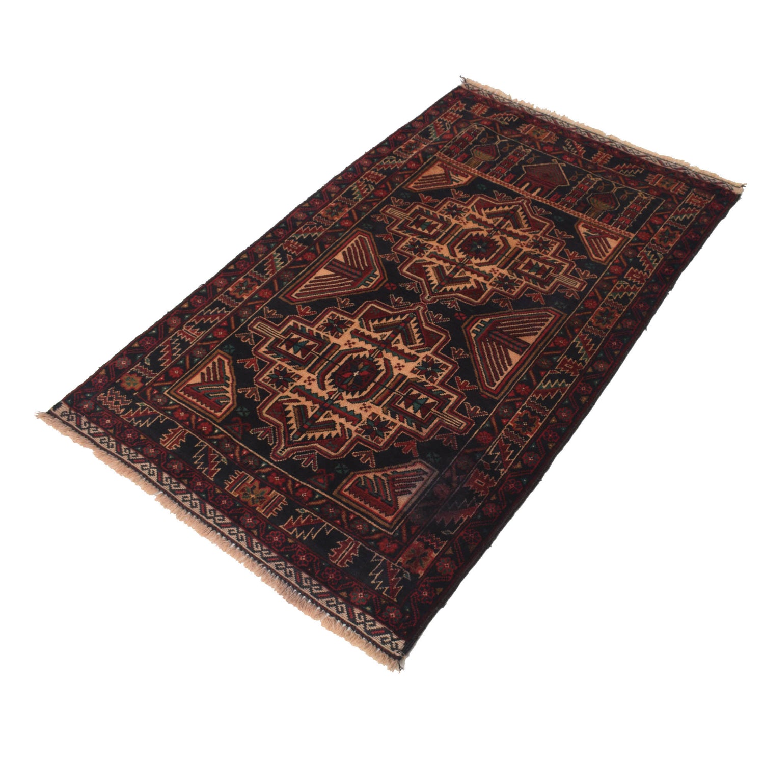 Islamic Prayer Carpet 2' 10" x 4' 8" ft / 86 x 141 cm - G18881