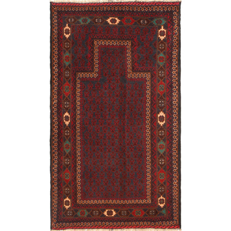 Islamic Prayer Carpet 2' 11" x 5' 3" ft / 89 x 161 cm - G18882