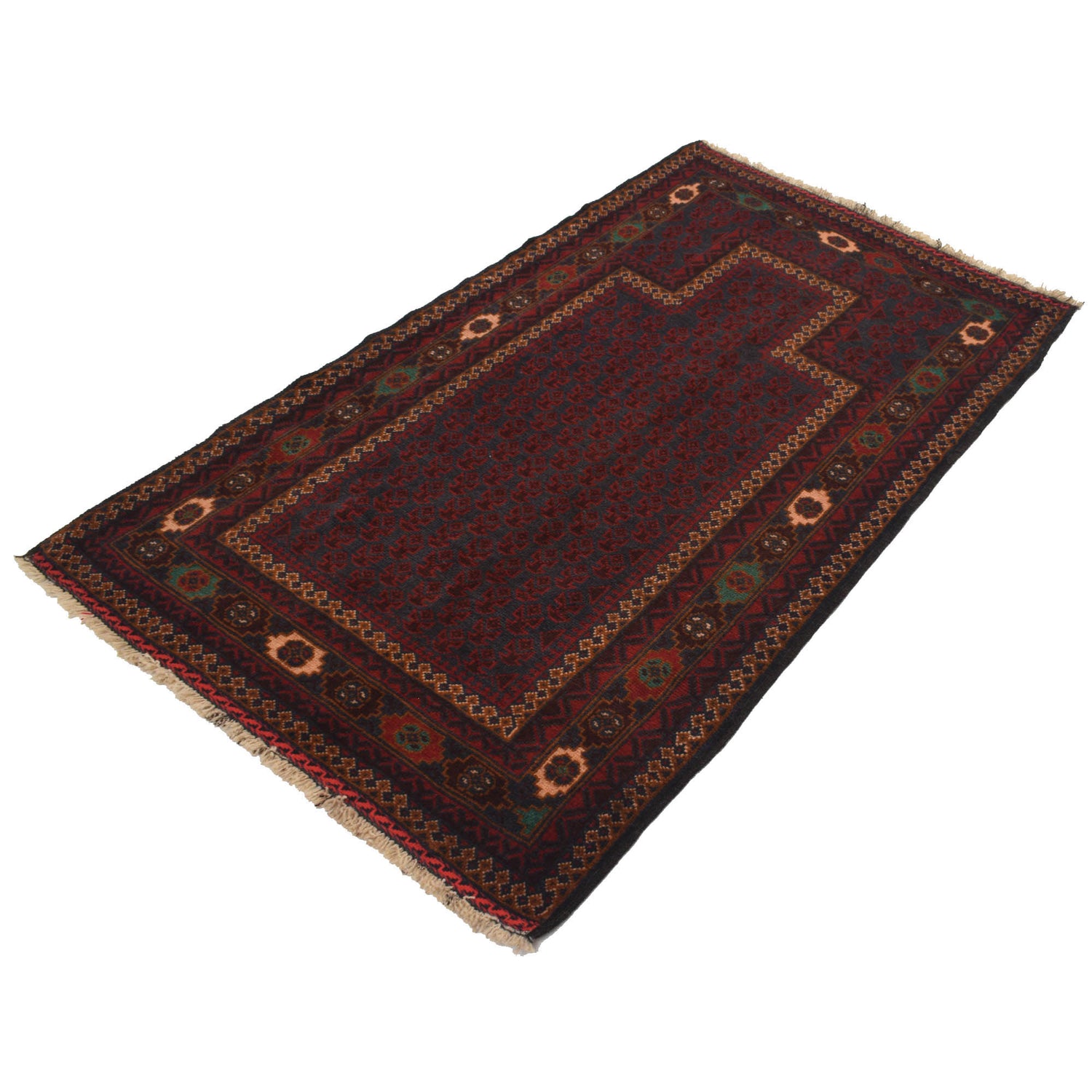 Islamic Prayer Carpet 2' 11" x 5' 3" ft / 89 x 161 cm - G18882