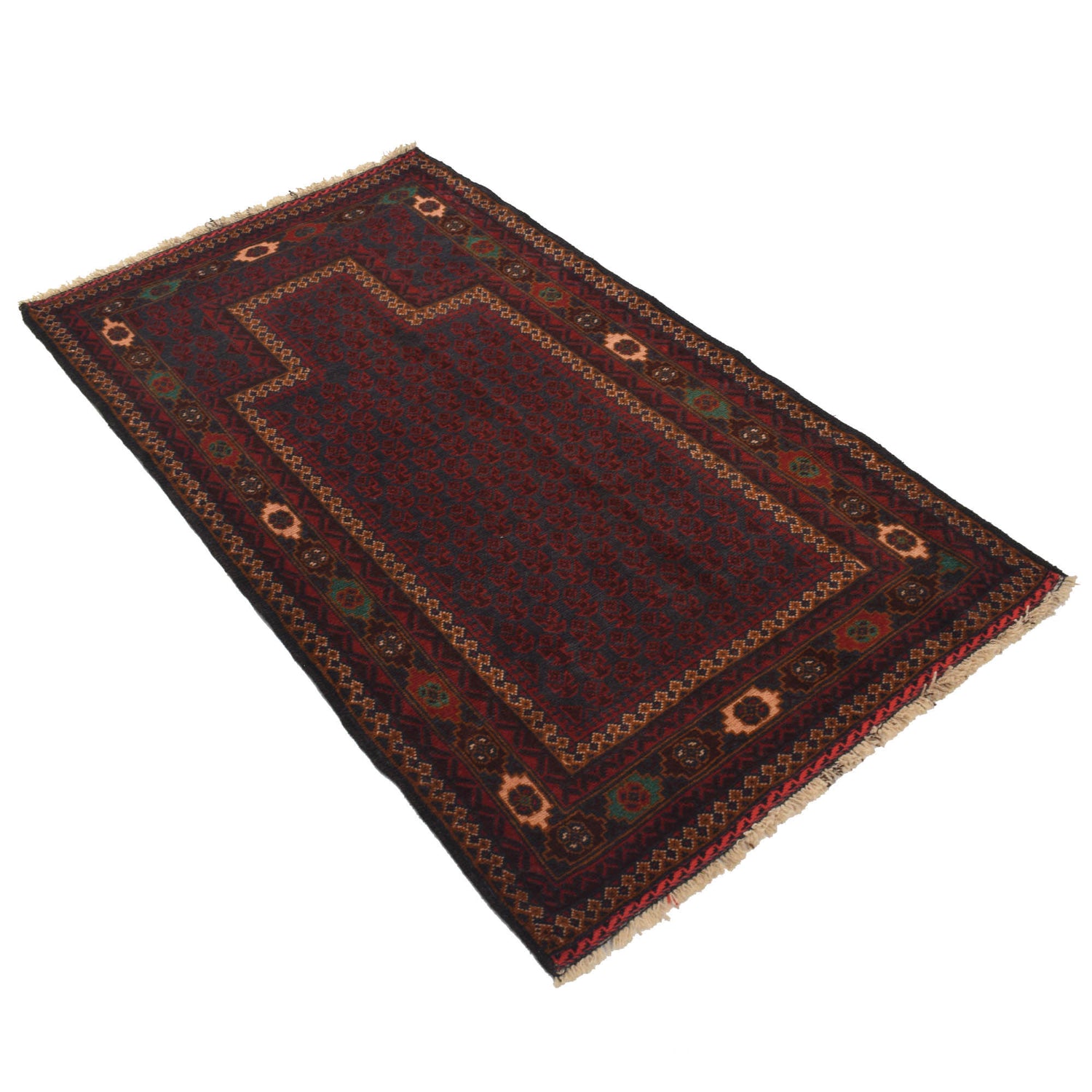 Islamic Prayer Carpet 2' 11" x 5' 3" ft / 89 x 161 cm - G18882