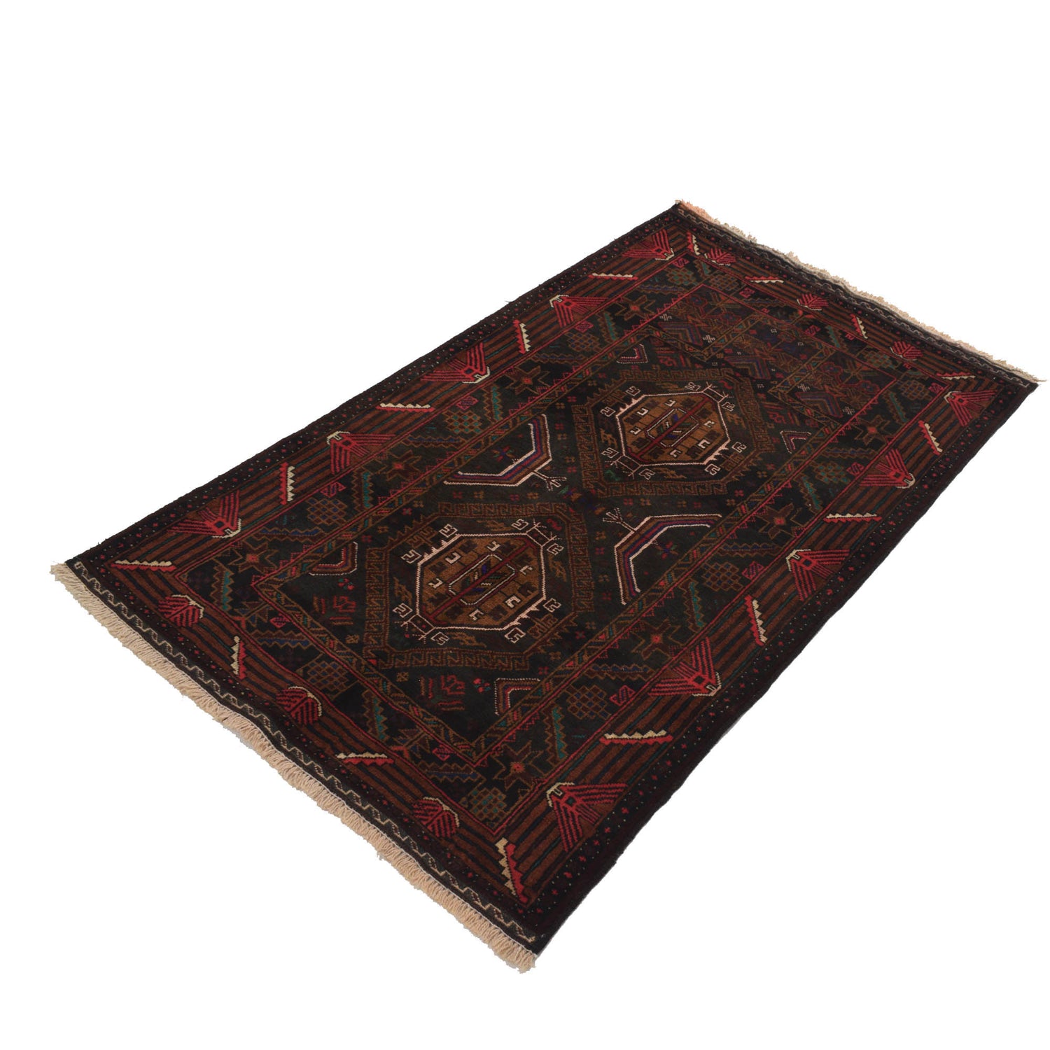 Islamic Prayer Carpet 2' 9" x 4' 8" ft / 85 x 143 cm - G18883