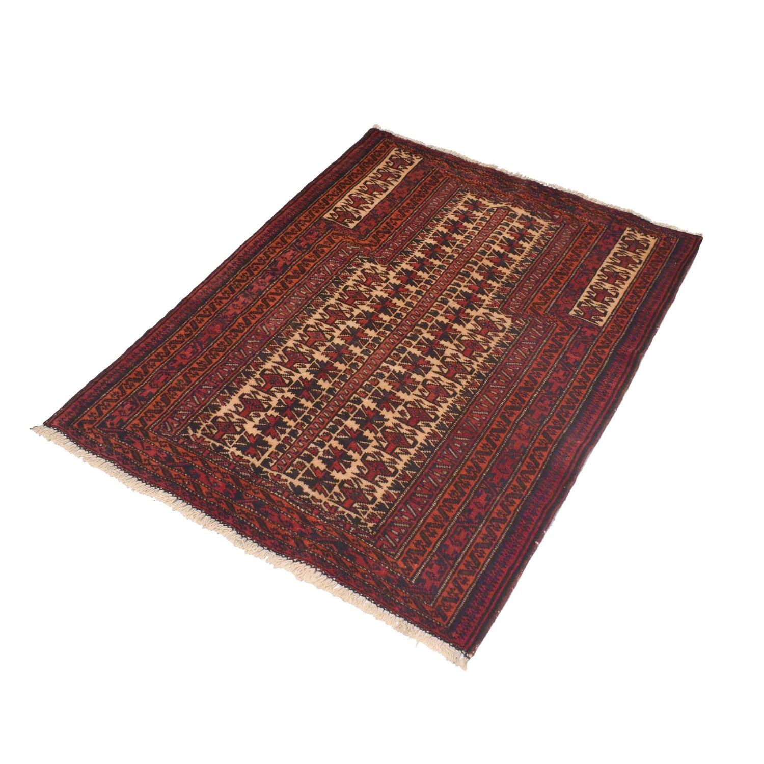Small Prayer Carpet 2' 8" x 3' 8" ft / 82 x 111 cm - No. G18975
