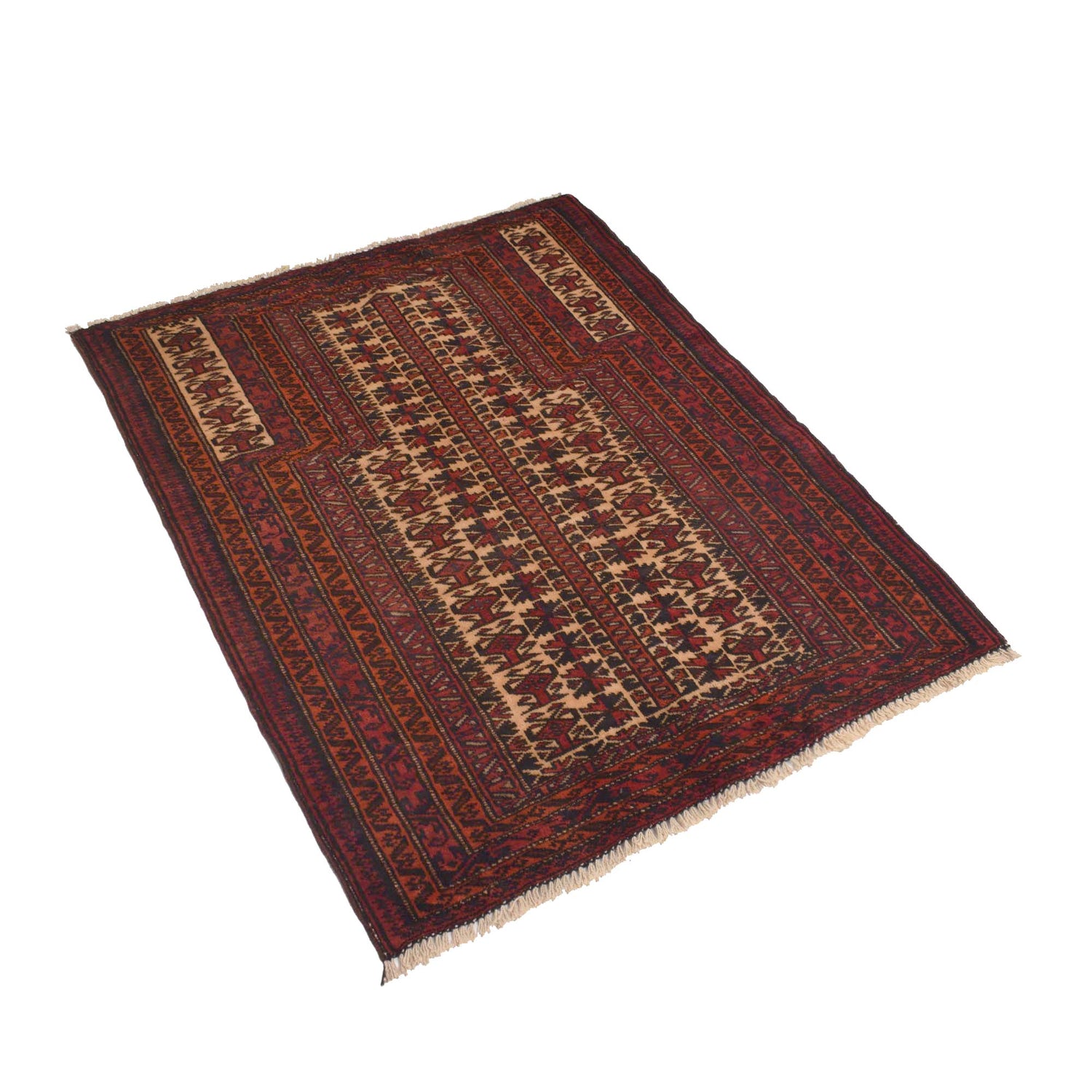 Small Prayer Carpet 2' 8" x 3' 8" ft / 82 x 111 cm - No. G18975