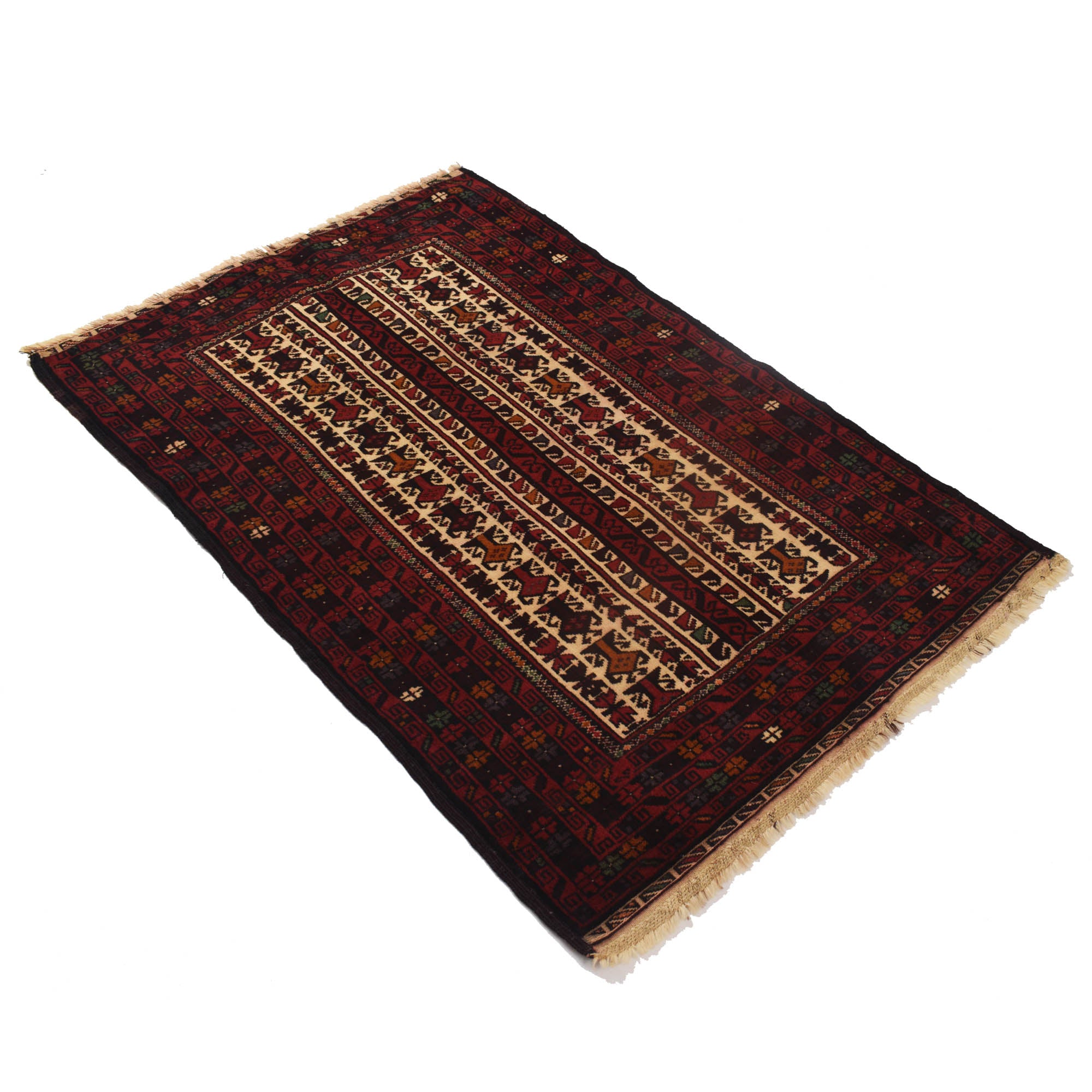 Hand Knotted Baluchi Rug 3' 2" x 4' 8" ft / 96 x 142 cm - No. G19029