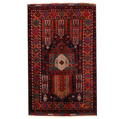 Islamic Prayer Carpet 2' 10" x 4' 5" ft / 87 x 135 cm - G19048