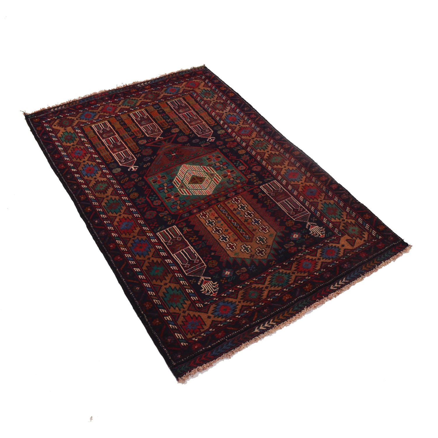 Islamic Prayer Carpet 2' 10" x 4' 5" ft / 87 x 135 cm - G19048
