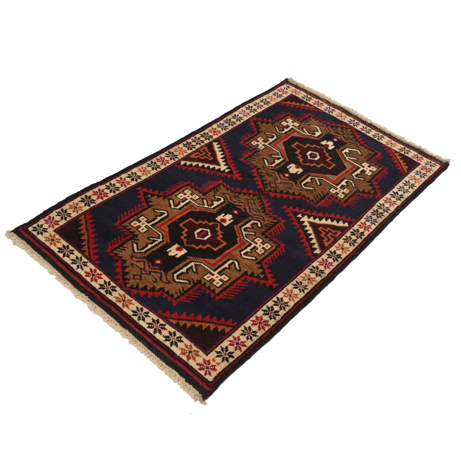 Blue Color Baluchi Rug 2' 11" x 4' 7" ft / 88 x 140 cm - No. G19127