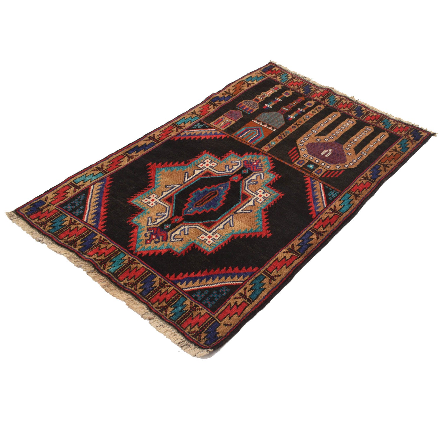 Small Prayer Carpet 3' 0" x 4' 9" ft / 91 x 145 cm - G19128