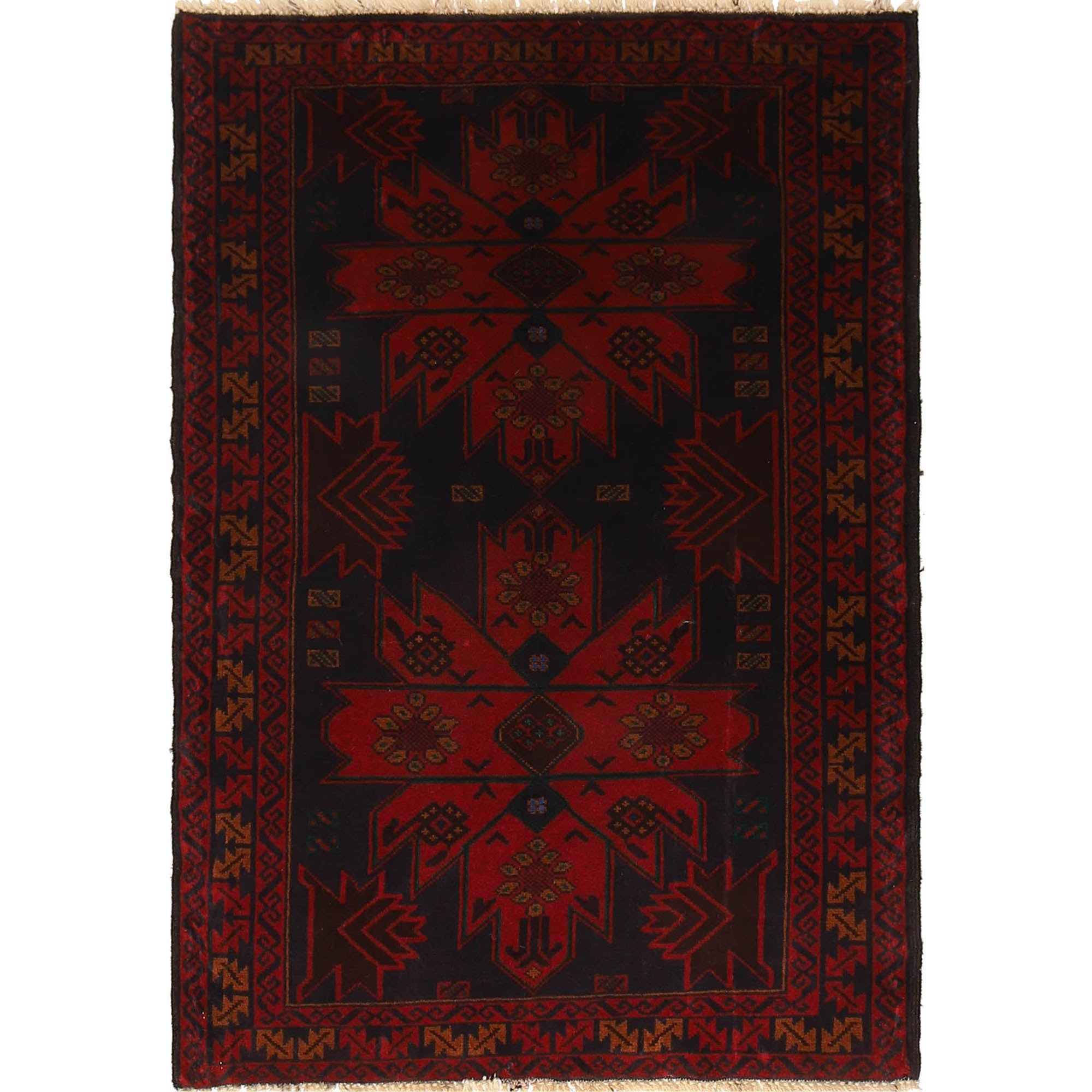 Multi Color Baluchi Rug 3' 2" x 4' 10" ft / 96 x 148 cm - No. G19145