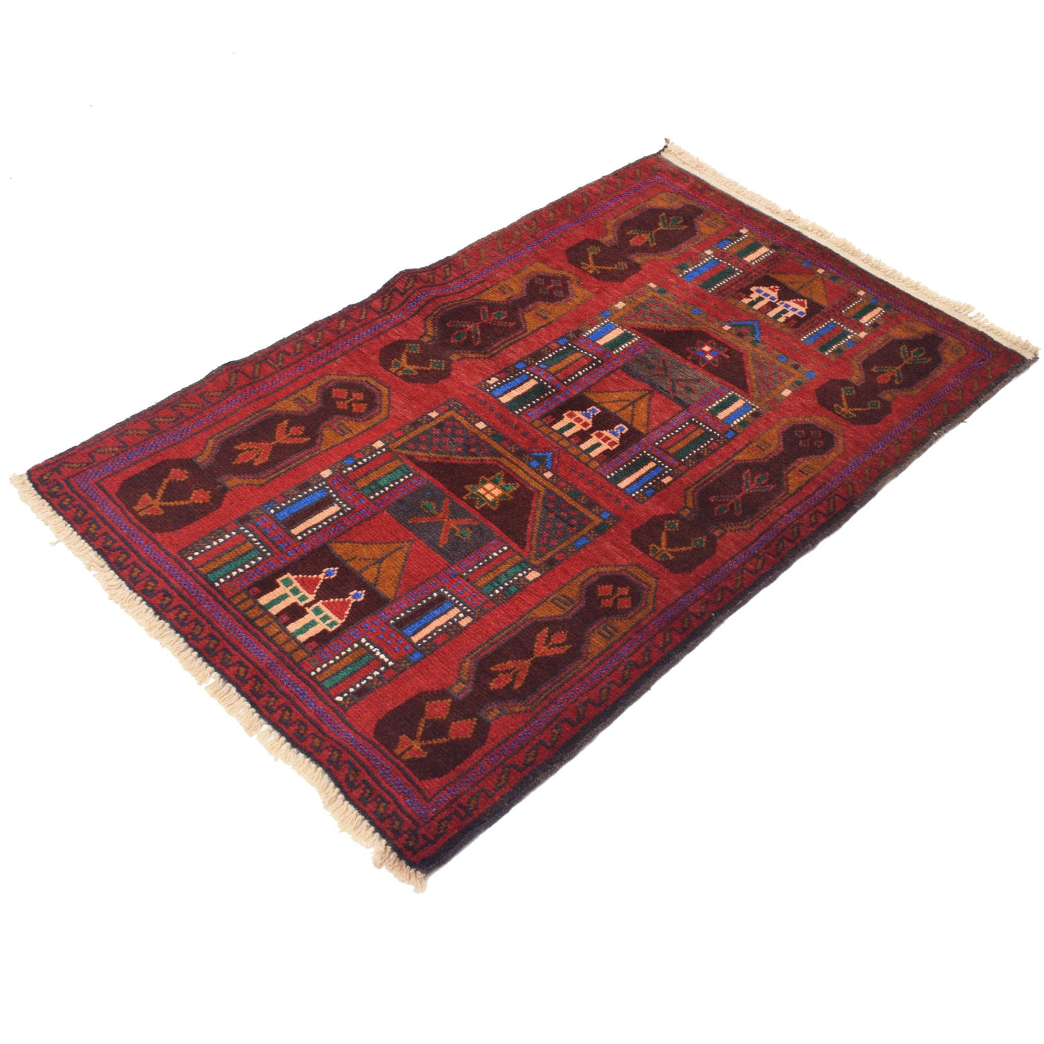 Small Prayer Carpet 2' 8" x 4' 4" ft / 82 x 133 cm - No. G19251