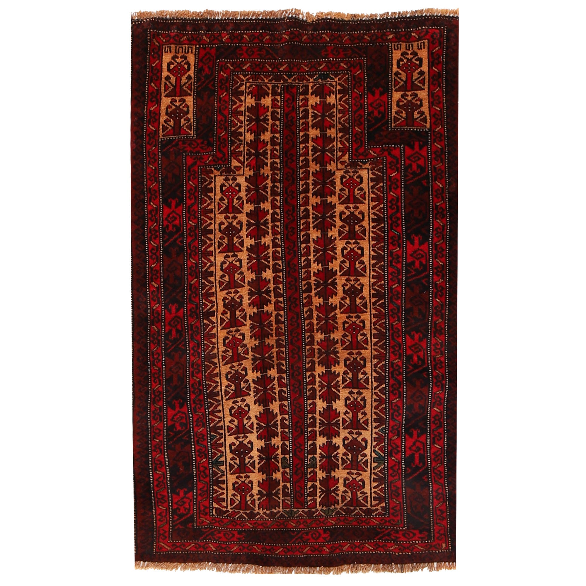 Small Prayer Carpet 2' 7" x 4' 2" ft / 80 x 126 cm - No. G19252