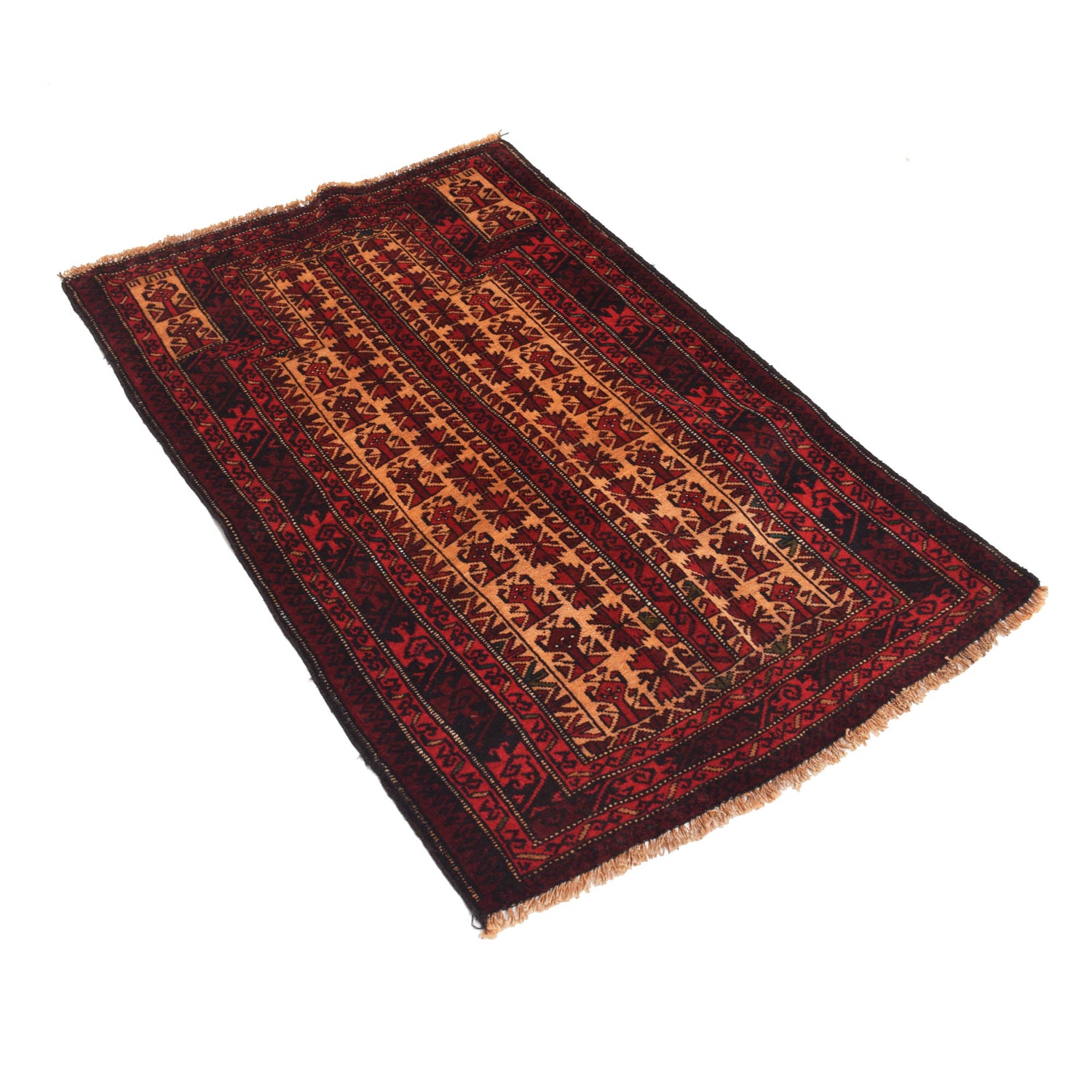 Small Prayer Carpet 2' 7" x 4' 2" ft / 80 x 126 cm - No. G19252