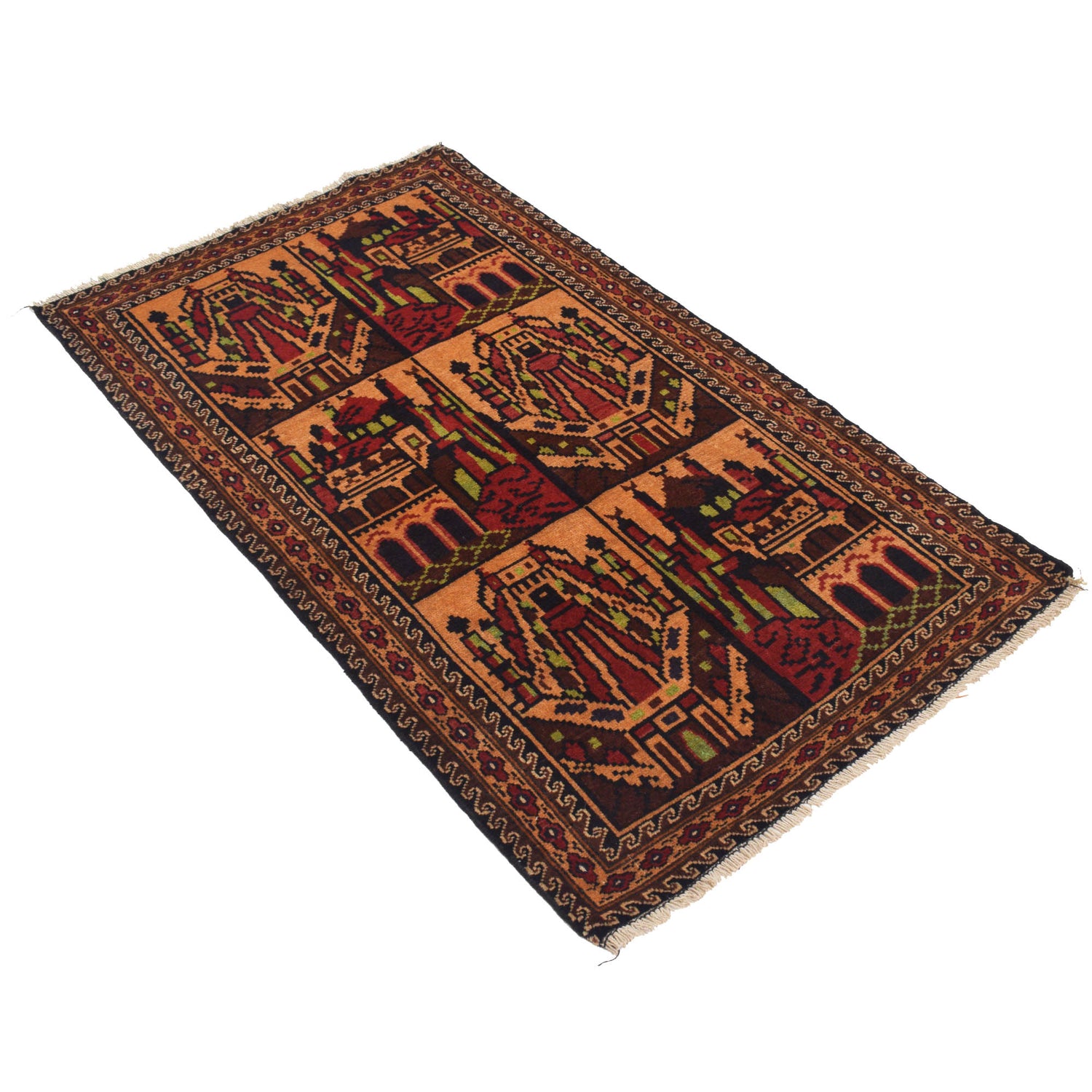 Small Prayer Carpet 2' 10" x 5' 1" ft / 87 x 154 cm - G19254