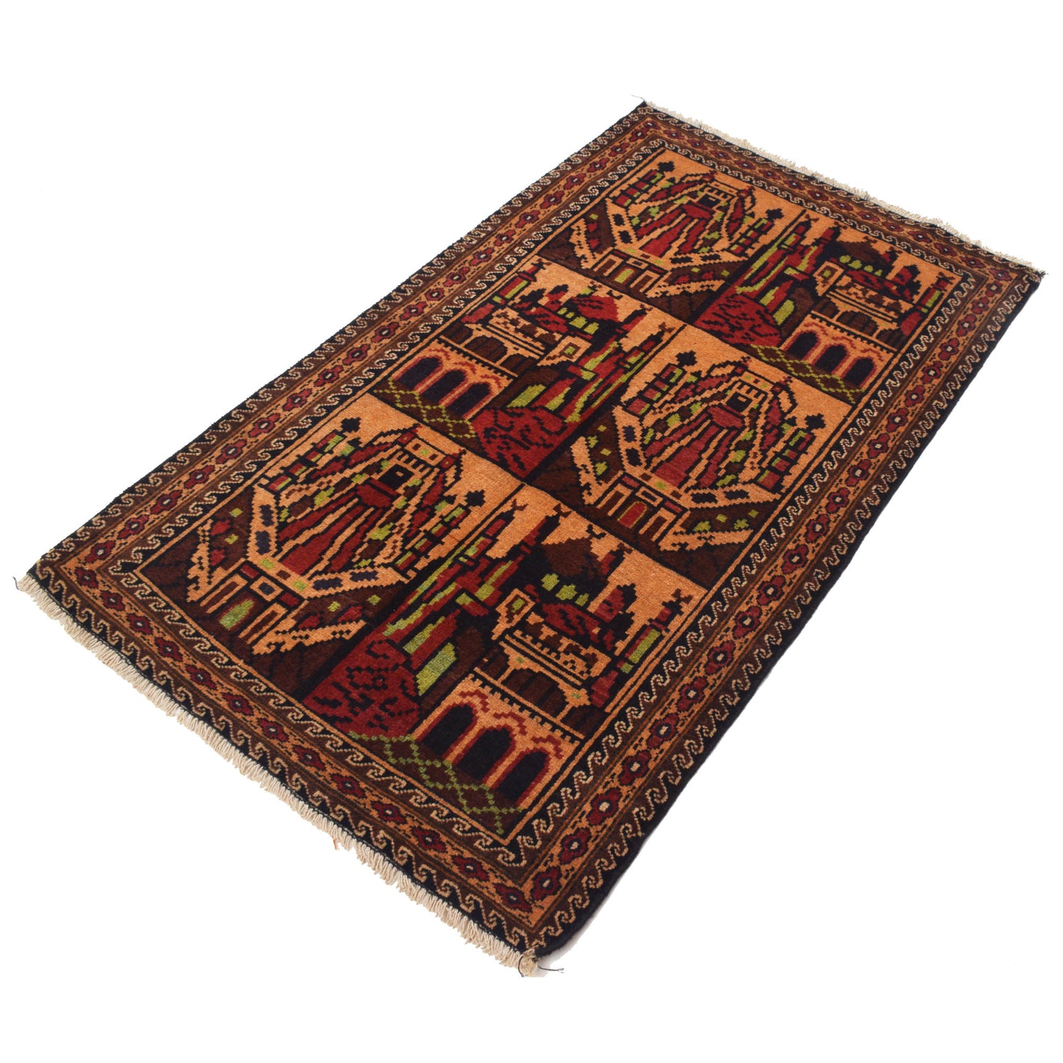Small Prayer Carpet 2' 10" x 5' 1" ft / 87 x 154 cm - G19254