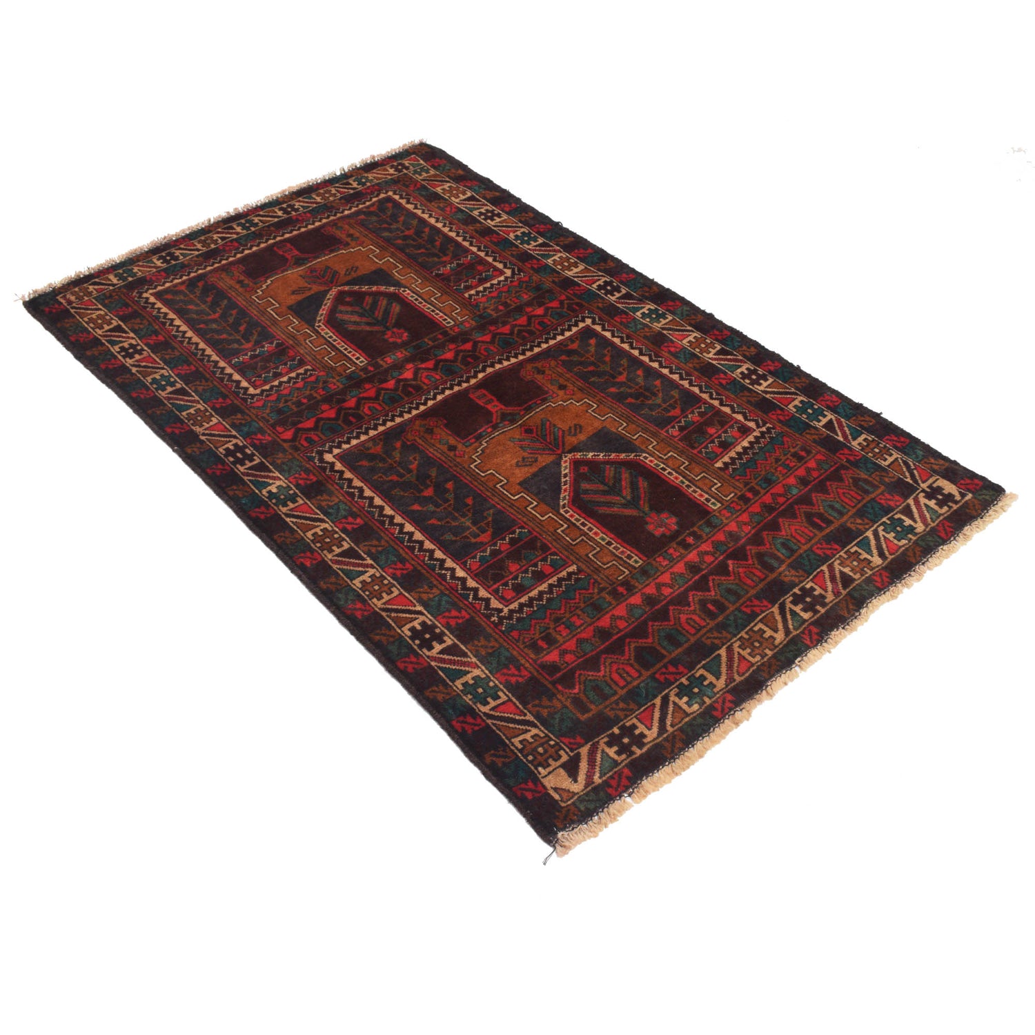 Small Prayer Carpet 2' 10" x 4' 7" ft / 87 x 140 cm - G19257