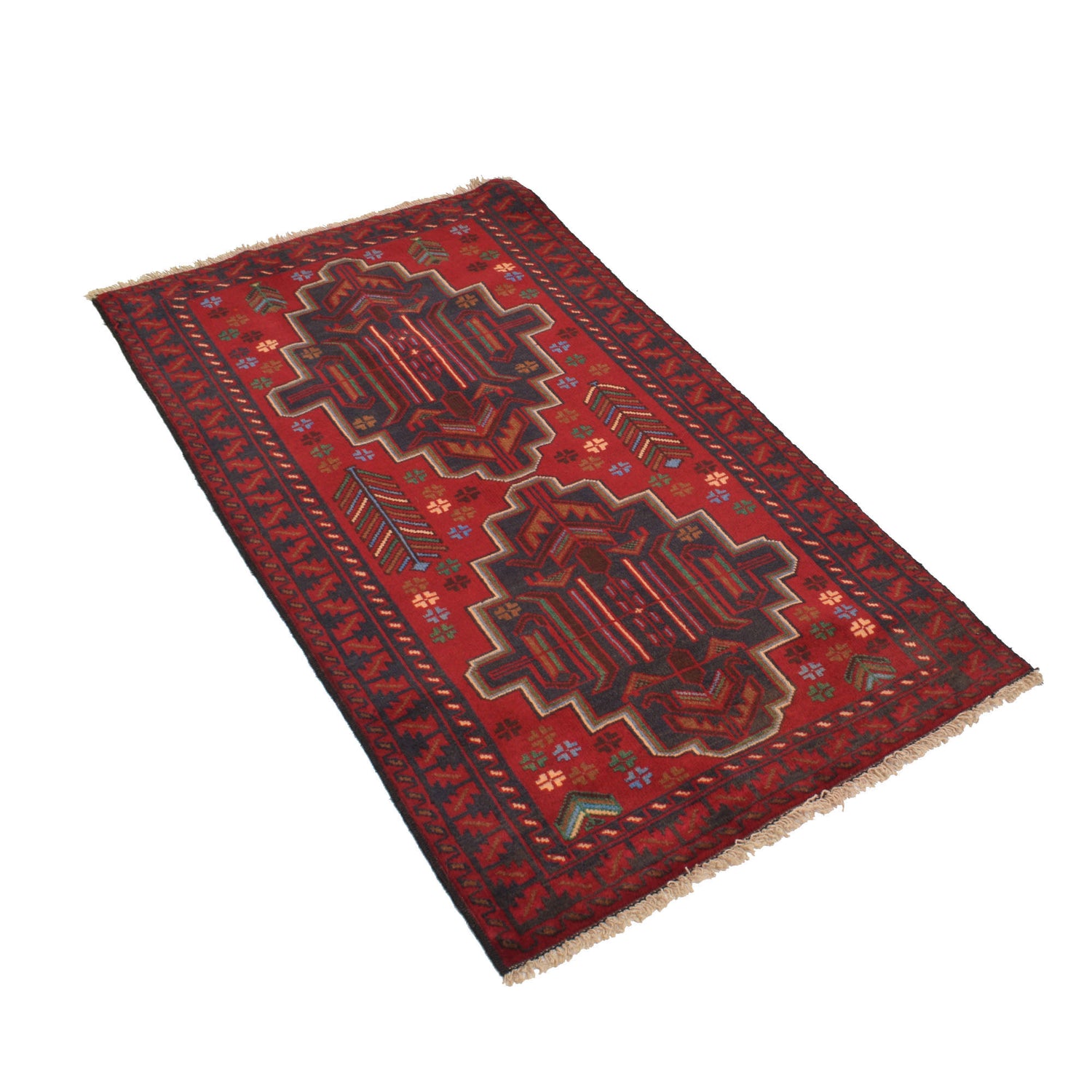 Hand Knotted Baluchi Rug 2' 8" x 4' 9" ft / 81 x 144 cm - No. G19423
