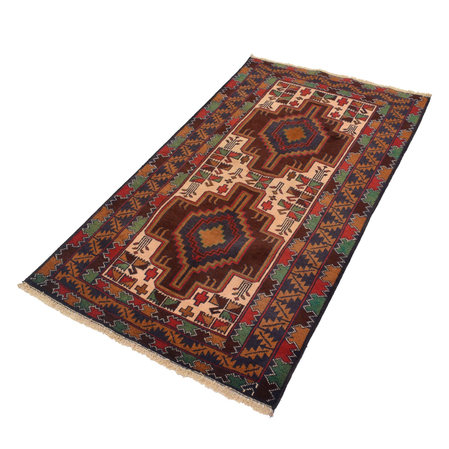 Hand Knotted Baluchi Rug 2' 9" x 4' 9" ft / 83 x 146 cm - No. G19424