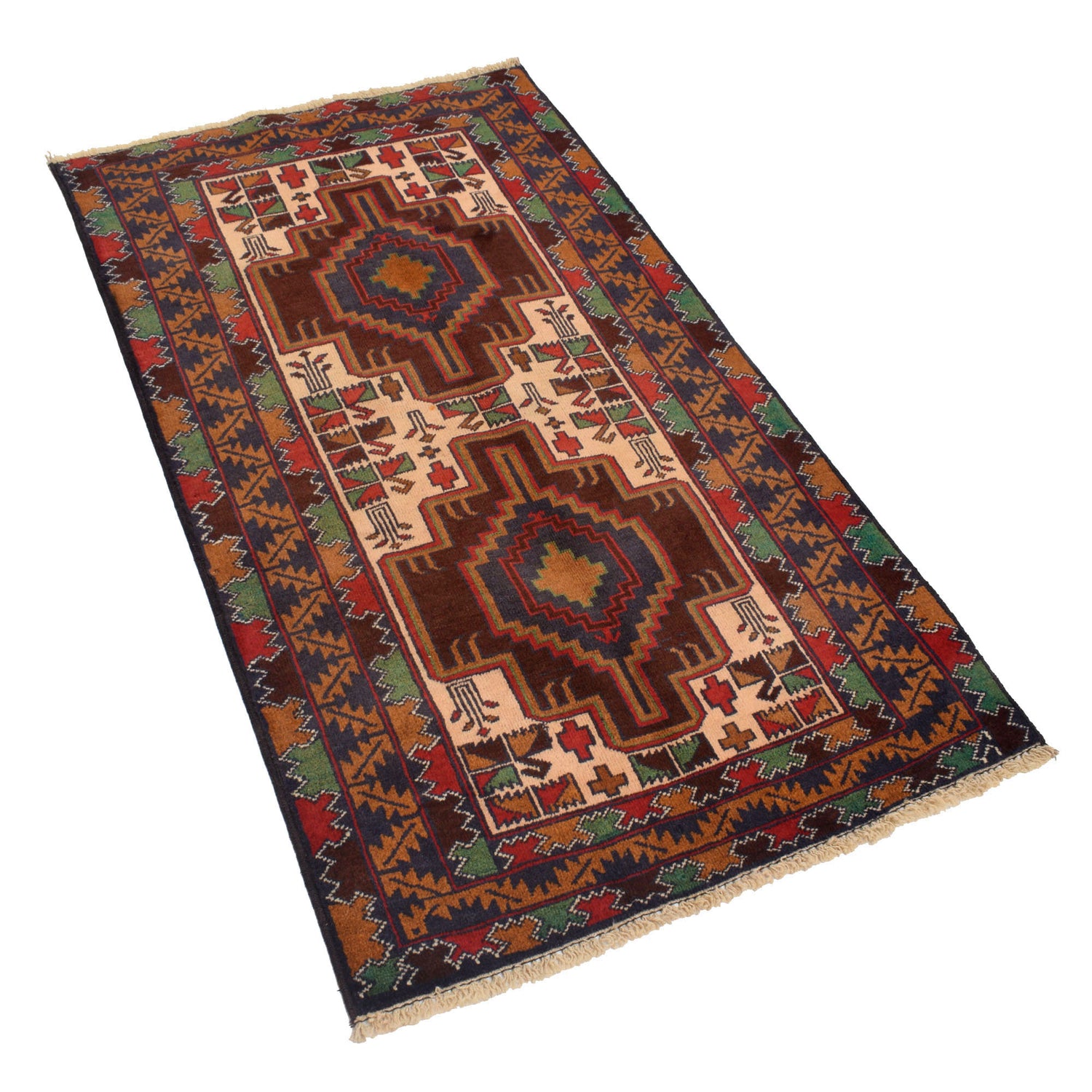 Hand Knotted Baluchi Rug 2' 9" x 4' 9" ft / 83 x 146 cm - No. G19424