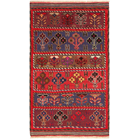Hand Knotted Baluchi Rug 2' 11" x 5' 0" ft / 90 x 153 cm - No. G19425