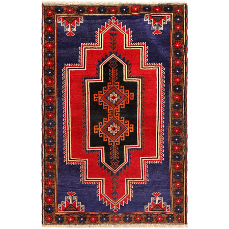 Hand Knotted Baluchi Rug 3' 1" x 4' 8" ft / 93 x 143 cm - No. G19428