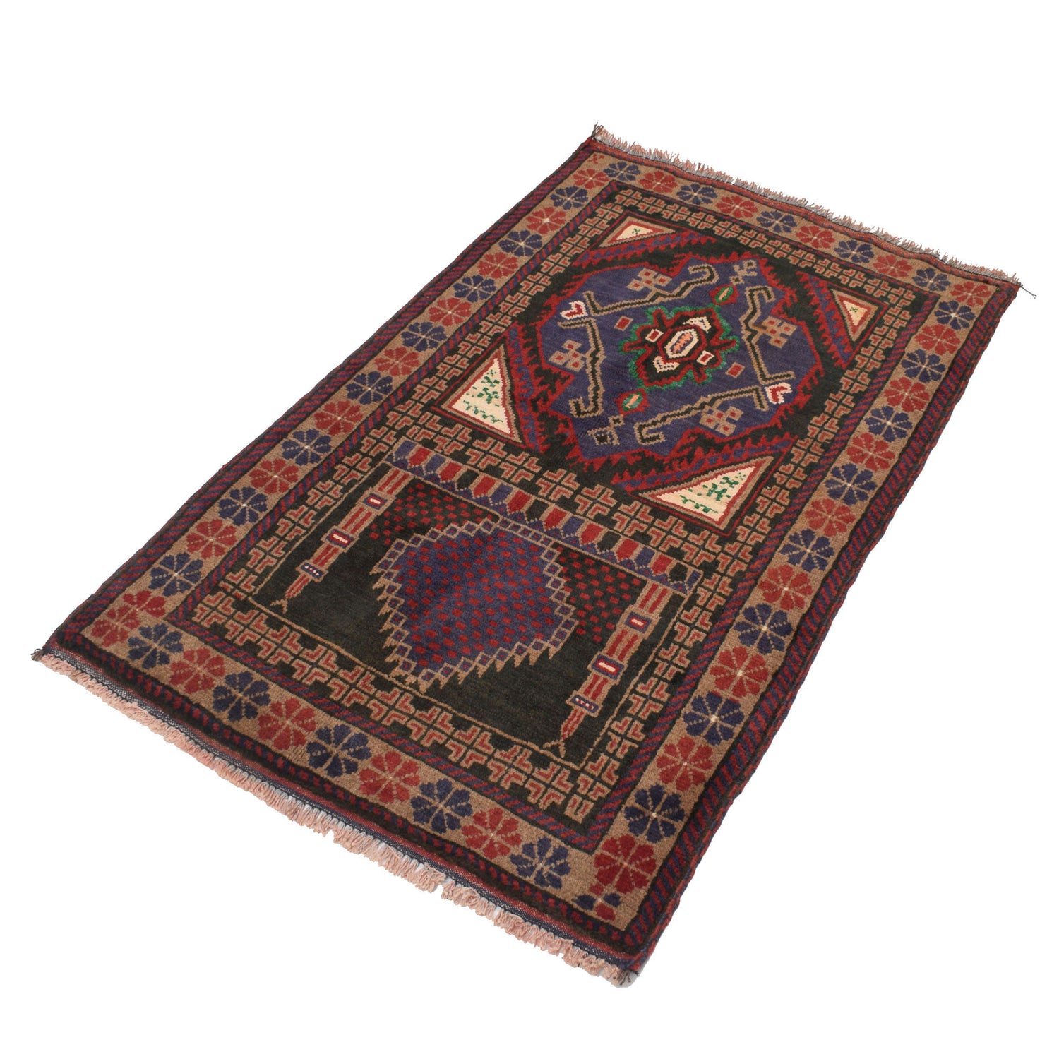 Small Prayer Carpet 2' 8" x 4' 4" ft / 82 x 132 cm - No. G19431
