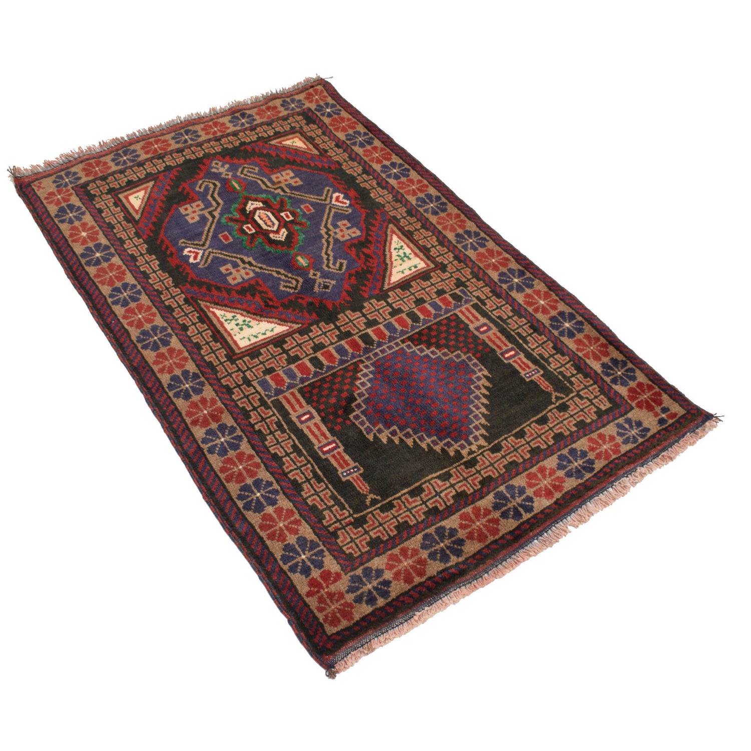 Small Prayer Carpet 2' 8" x 4' 4" ft / 82 x 132 cm - No. G19431
