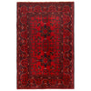 Red Color Afghan Area Rug 3' 5" x 5' 0" ft / 105 x 152 cm - No. G19652