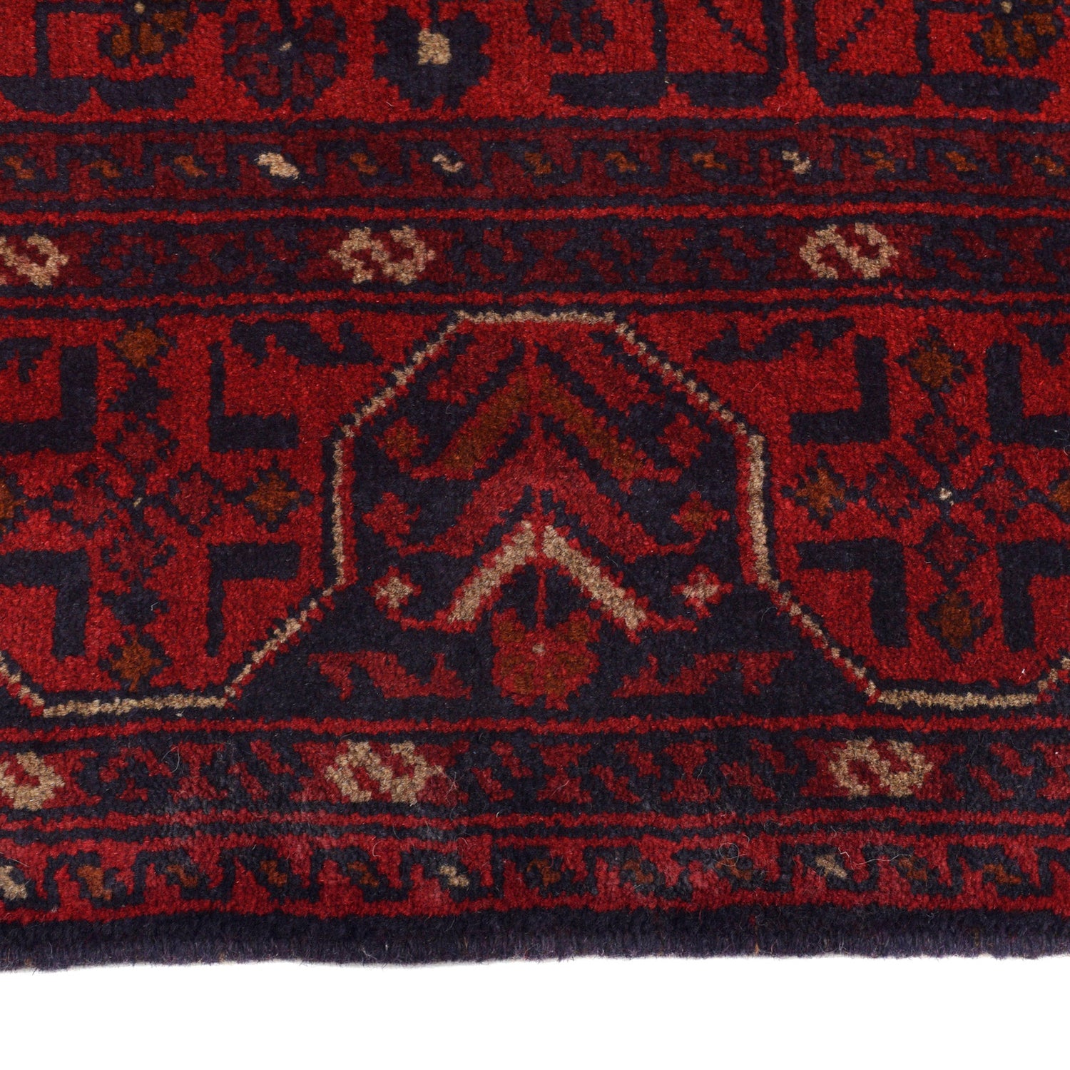Red Color Afghan Area Rug 3' 5" x 5' 0" ft / 105 x 152 cm - No. G19652