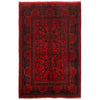 Red Color Afghan Area Rug 3' 3" x 5' 0" ft / 98 x 152 cm - No. G19653