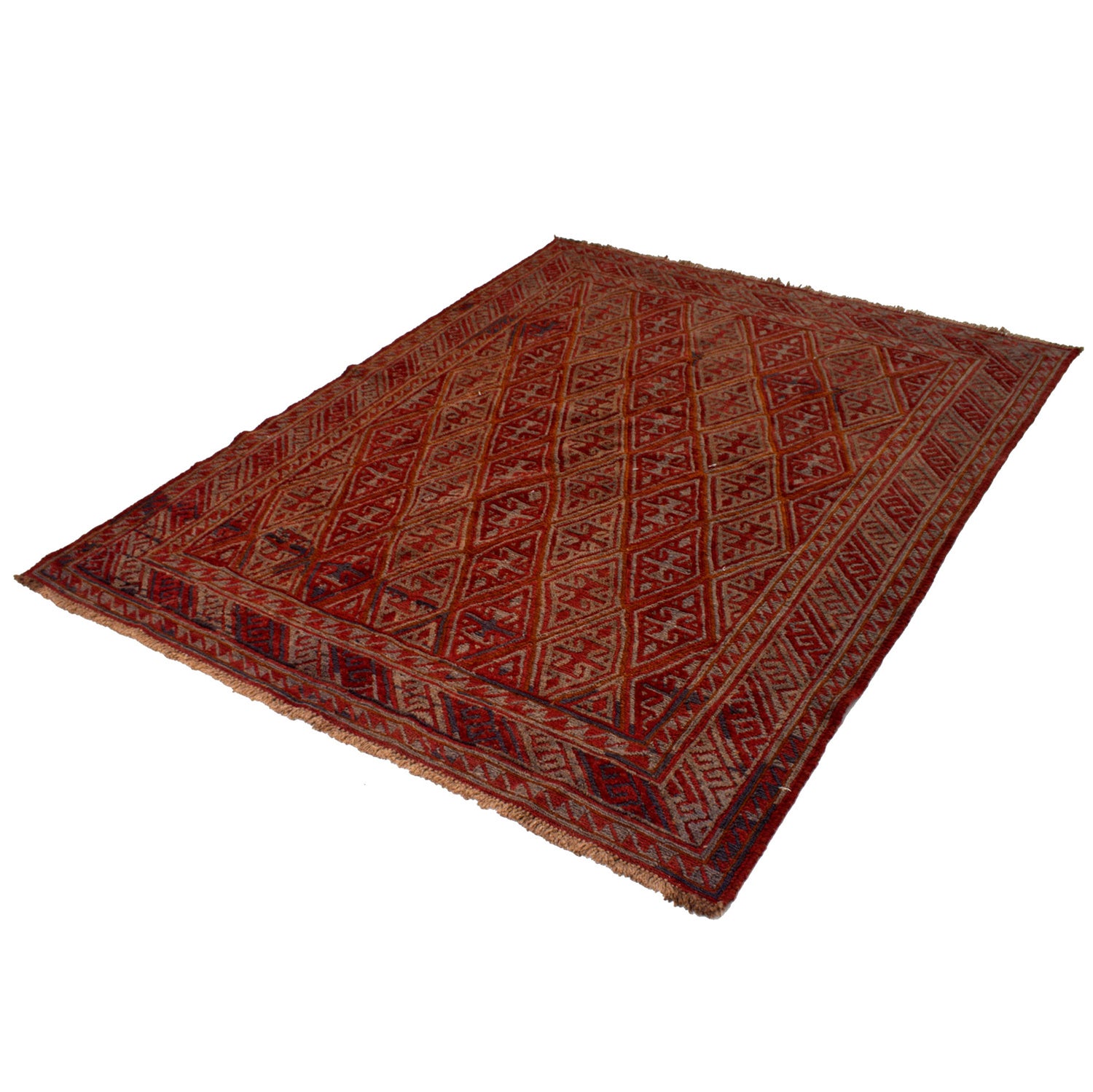 Handmade Afghan Carpet 5' 0" x 6' 3" ft / 152 x 191 cm - No. G19680