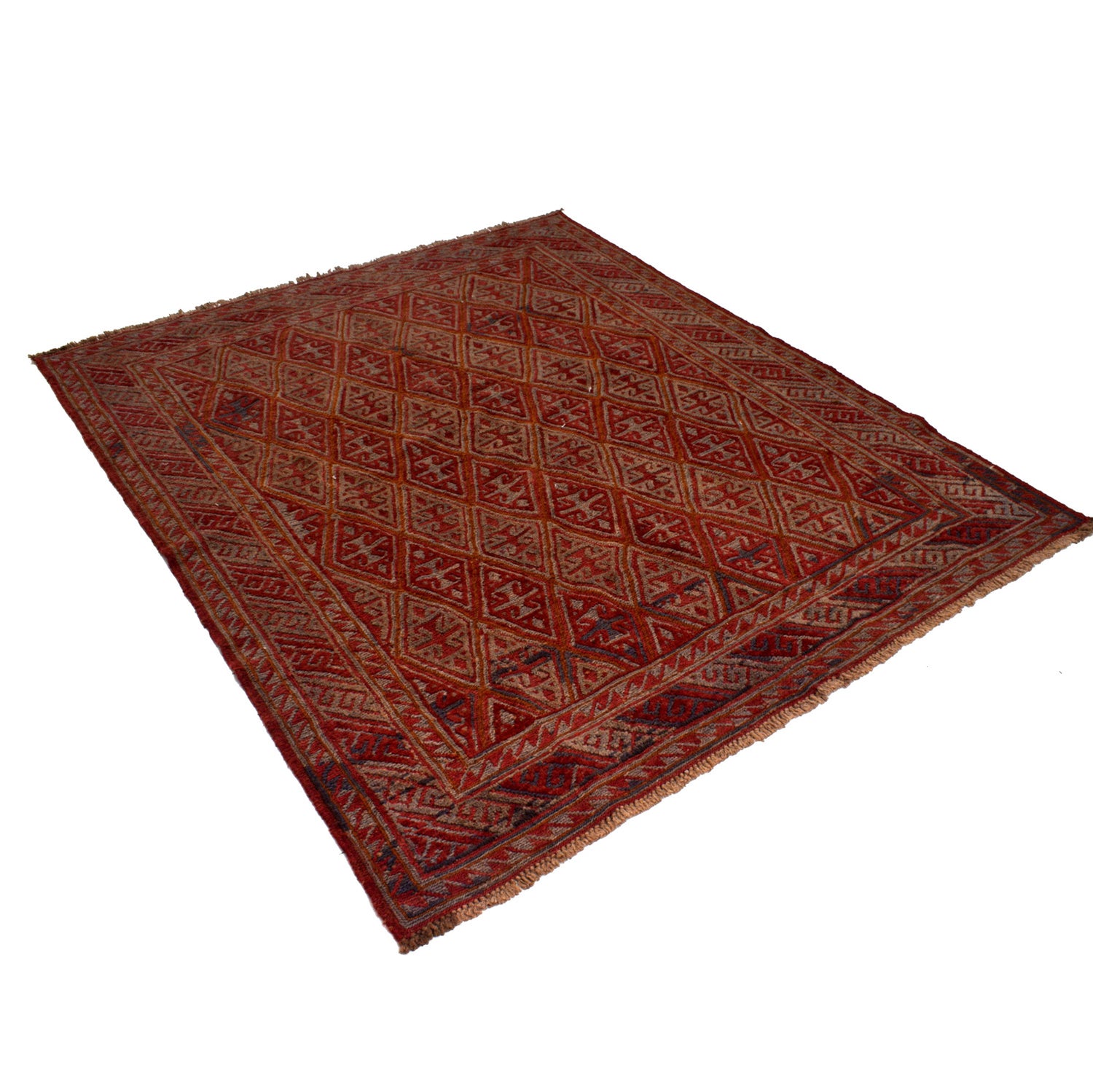 Handmade Afghan Carpet 5' 0" x 6' 3" ft / 152 x 191 cm - No. G19680