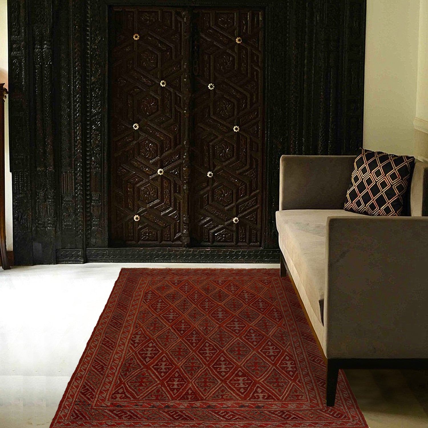 Handmade Mushwani Carpet 4' 11" x 6' 6" ft / 151 x 197 cm - No. G19683
