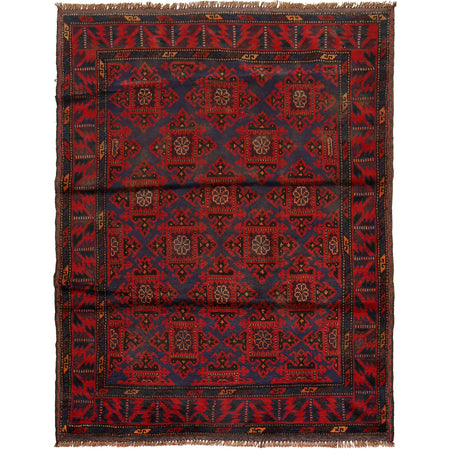 Tribal Baloch Rug 4' 0" x 5' 3" ft / 122 x 160 cm - No. G19689