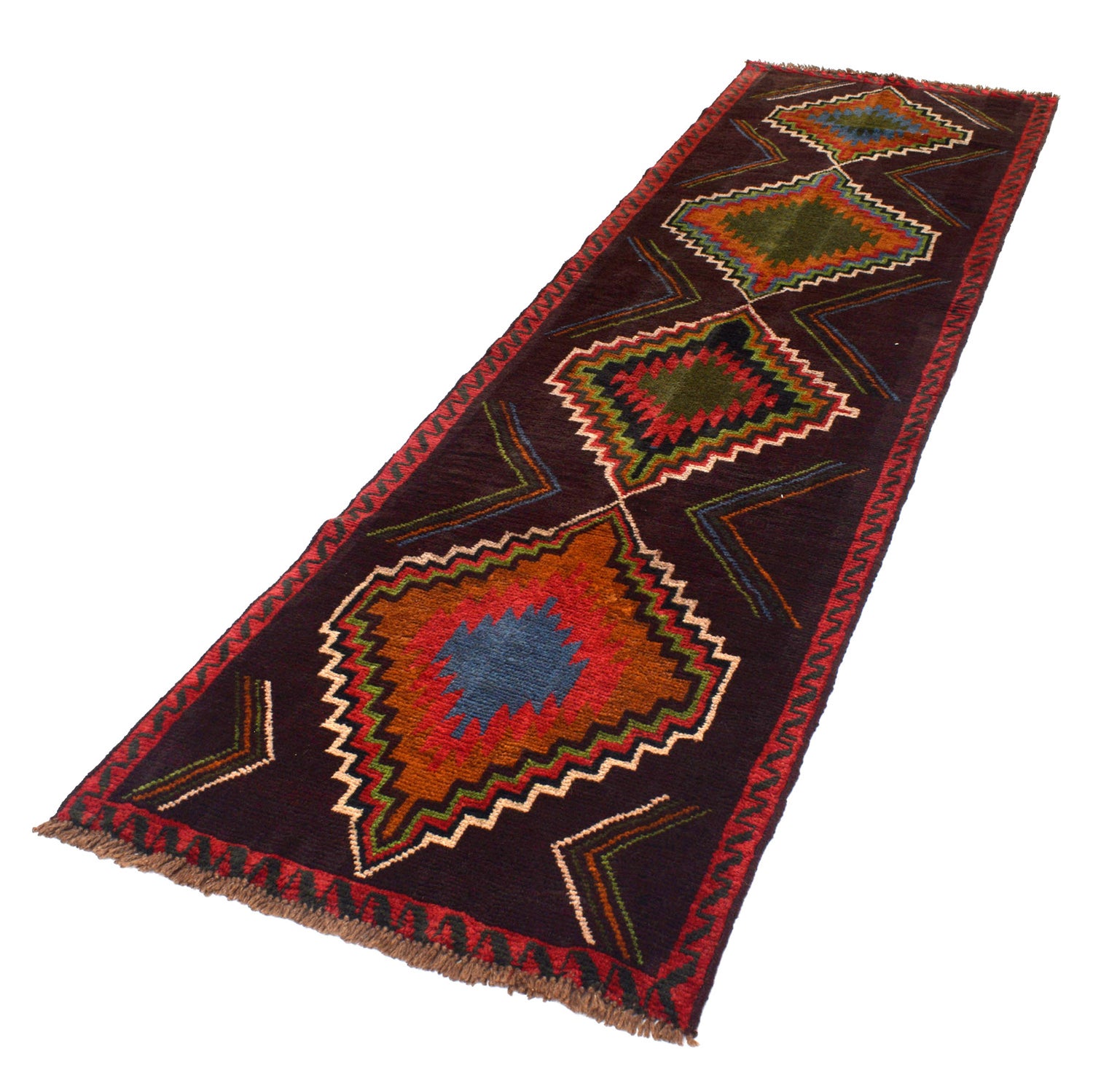 Baluchi Long Runner Rug 2' 8" x 9' 9" ft / 82 x 297 cm - No. G19771