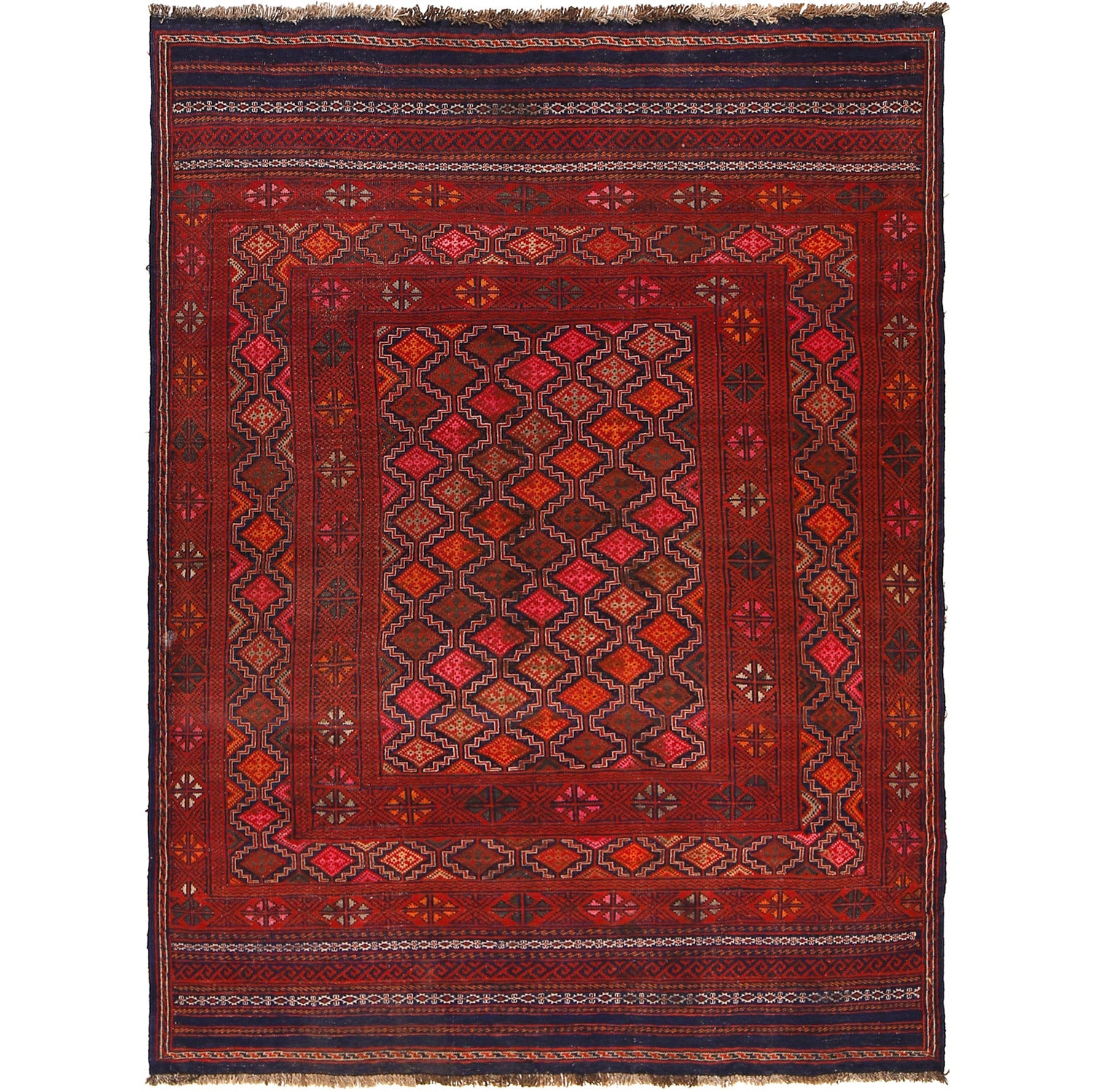 Hand Knotted Laghari Kilim 4' 6" x 6' 1" ft / 137 x 185 cm - No. G19787