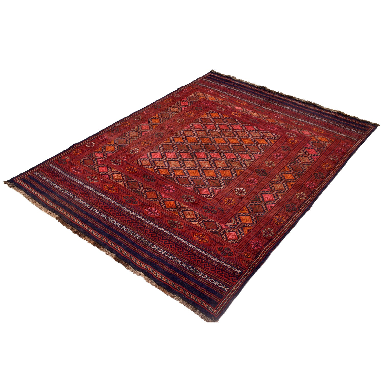 Hand Knotted Laghari Kilim 4' 6" x 6' 1" ft / 137 x 185 cm - No. G19787