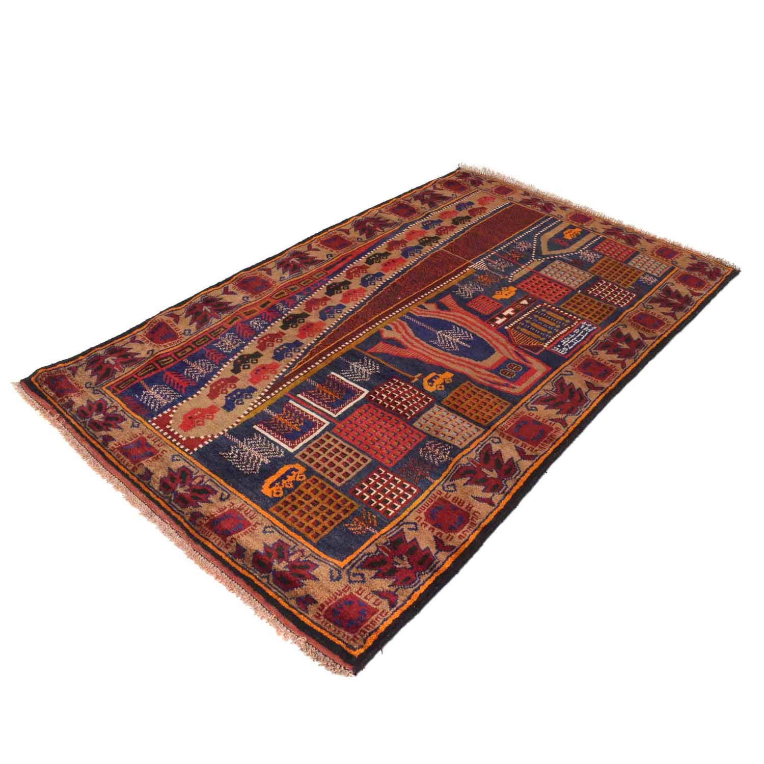 Handmade Picture Area Rug 4' 3" x 6' 10" ft / 130 x 209 cm - No. G19955