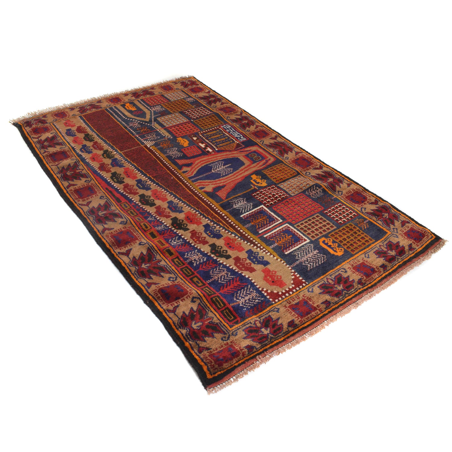 Handmade Picture Area Rug 4' 3" x 6' 10" ft / 130 x 209 cm - No. G19955