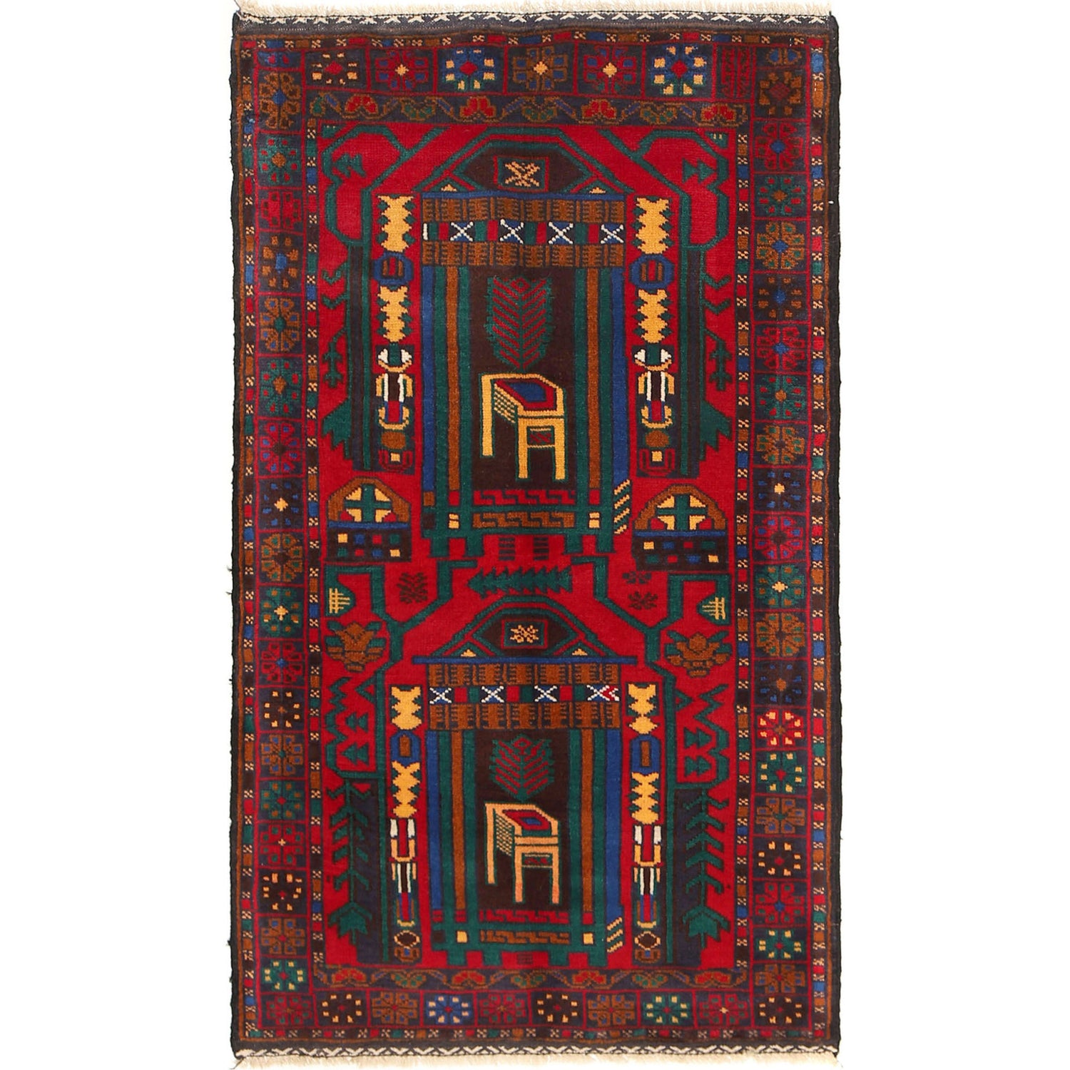 Tribal Baloch Rug 2' 10" x 4' 9" ft / 86 x 146 cm - No. G20020