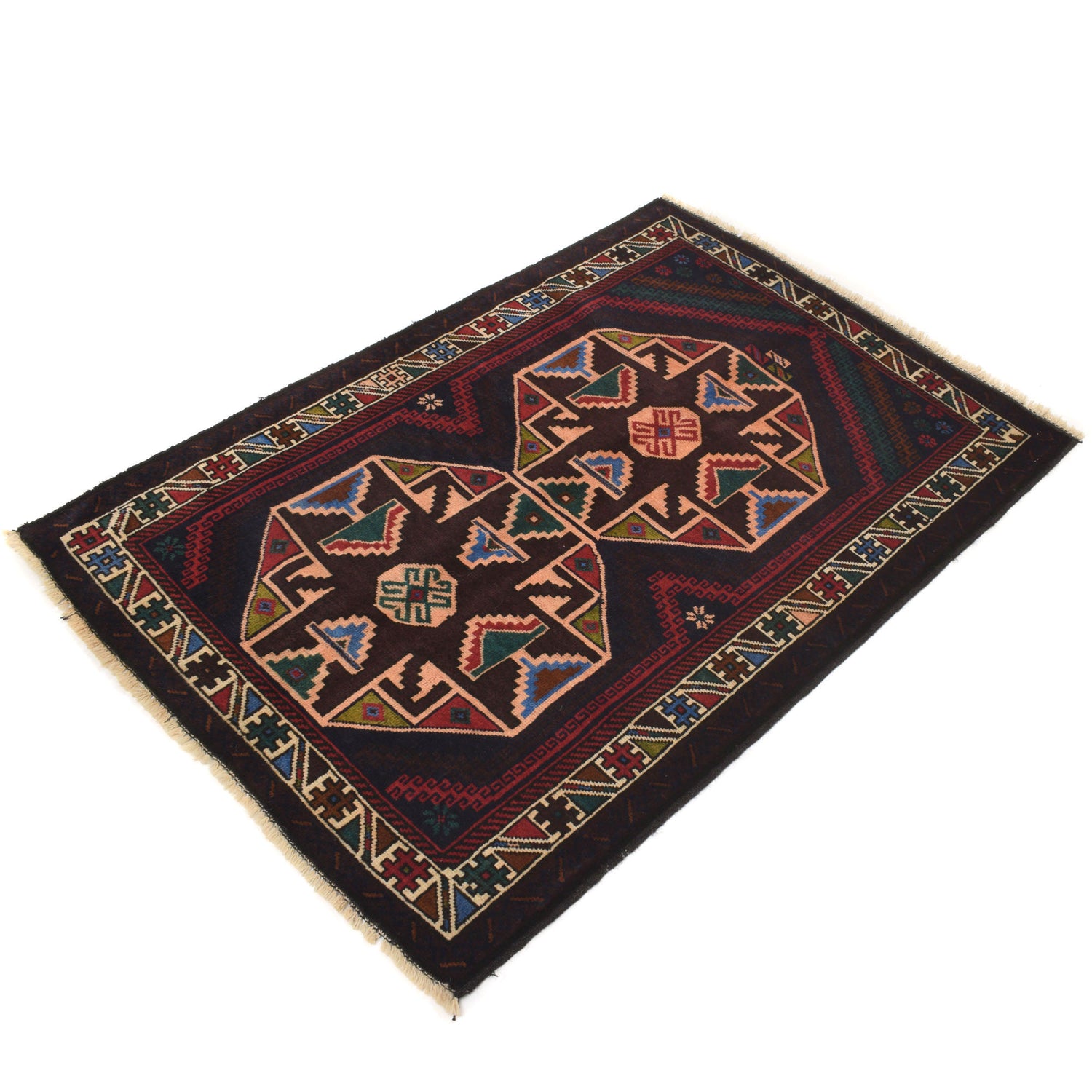 Tribal Baloch Rug 3' 1" x 4' 6" ft / 93 x 138 cm - No. G20024