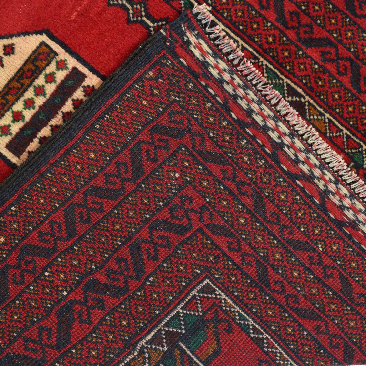Red Color Prayer Rug 2' 8" x 4' 10" ft / 81 x 147 cm - G20065