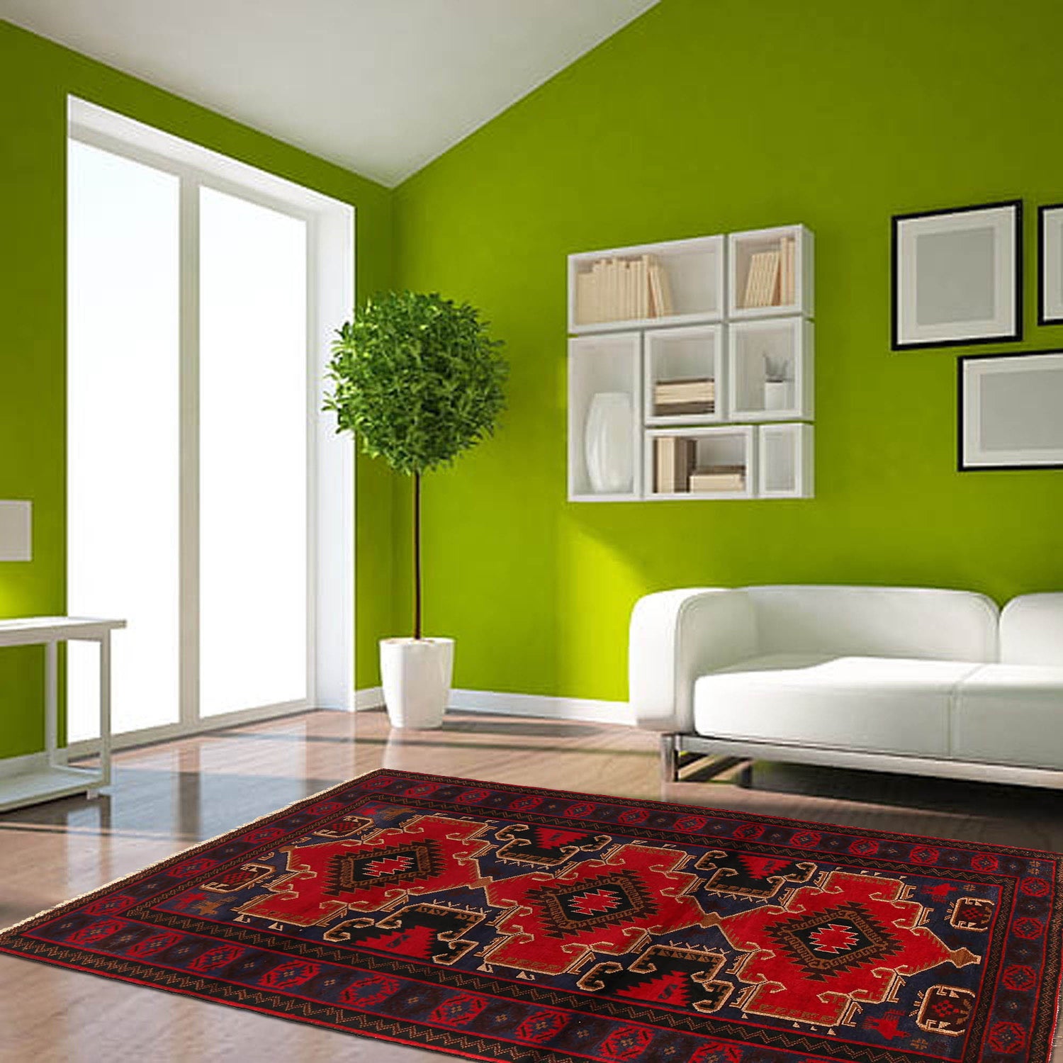 Handmade Baluchi Rug 4' 2" x 6' 6" ft / 128 x 197 cm - No. G20356