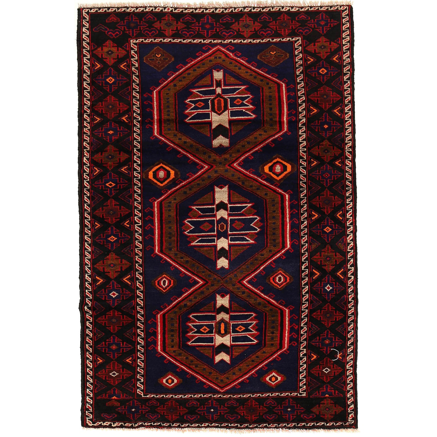 Handmade Baluchi Rug 4' 0" x 6' 5" ft / 123 x 195 cm - No. G20357