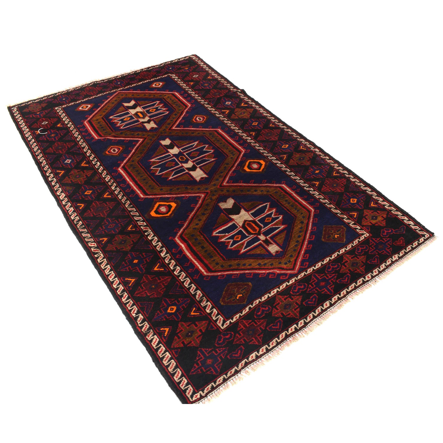 Handmade Baluchi Rug 4' 0" x 6' 5" ft / 123 x 195 cm - No. G20357