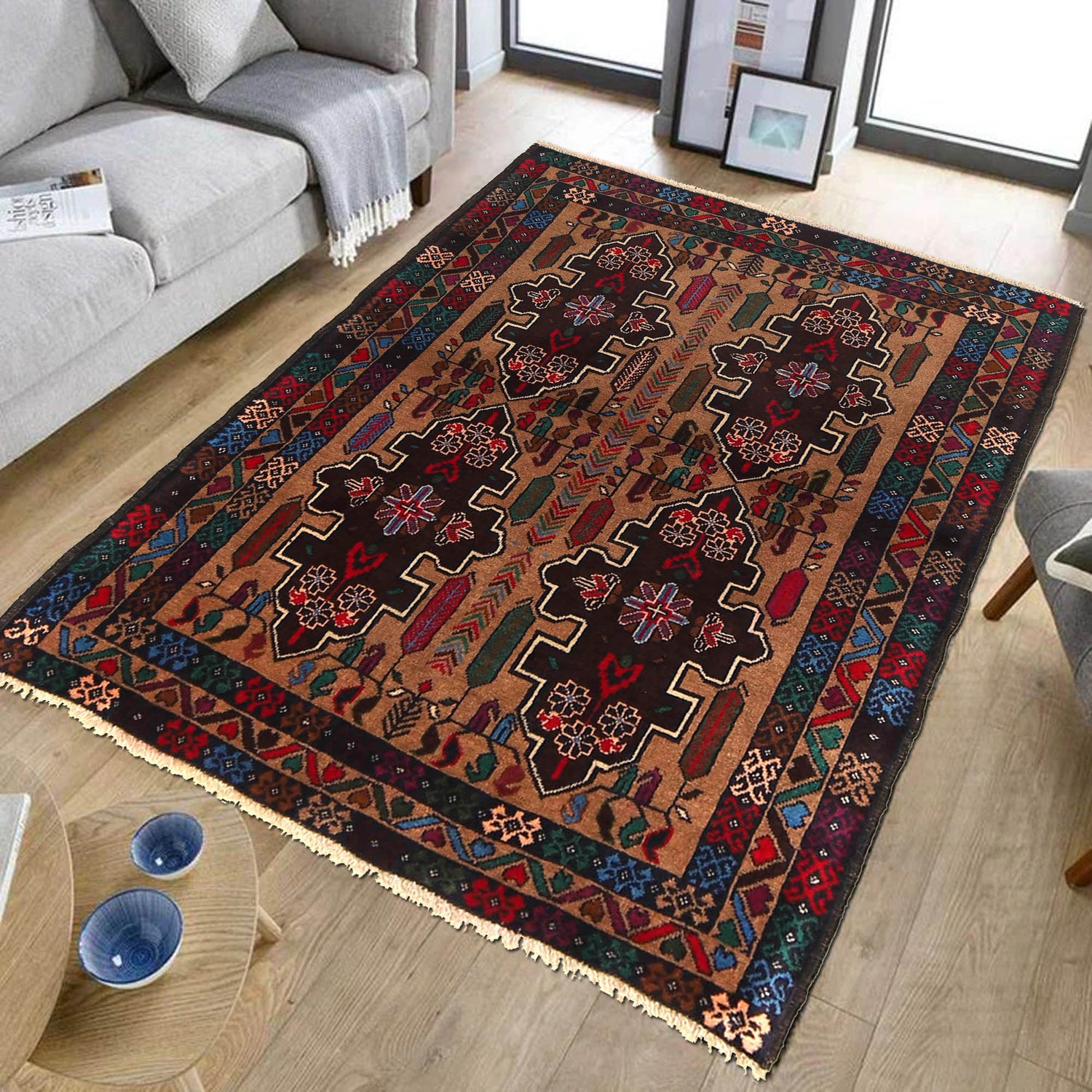 Handmade Balochi Rug 3' 2" x 4' 0" ft / 96 x 123 cm - No. G20404