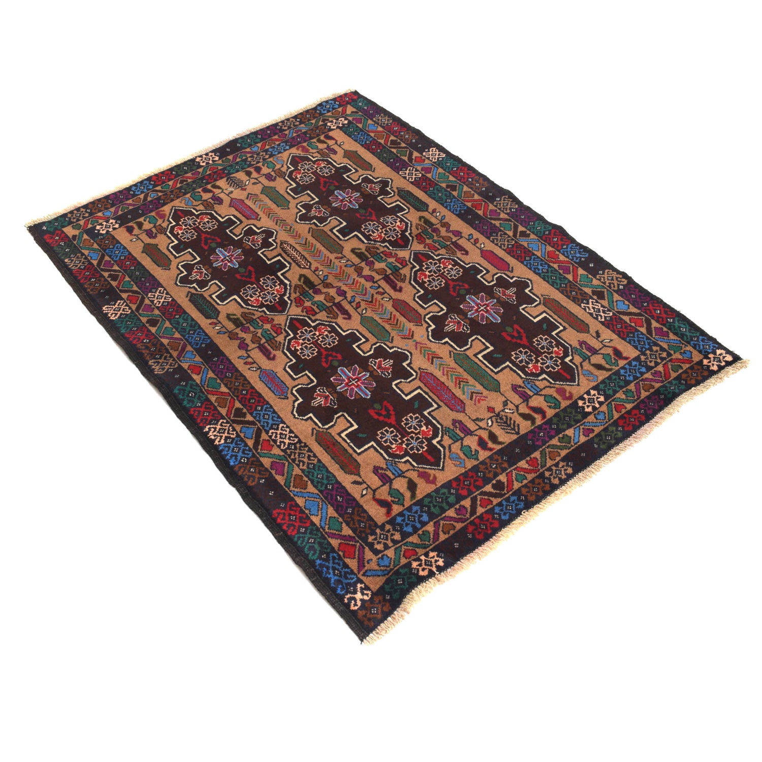 Handmade Balochi Rug 3' 2" x 4' 0" ft / 96 x 123 cm - No. G20404