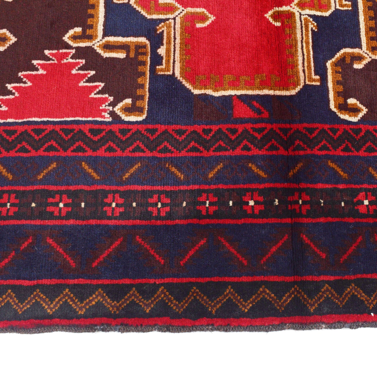 Red Color Baluchi Rug 4' 4" x 6' 11" ft / 132 x 210 cm - No. G20428