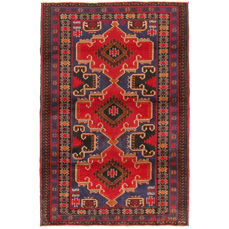 Tribal Baloch Rug 4' 0" x 5' 11" ft / 121 x 181 cm - No. G20452