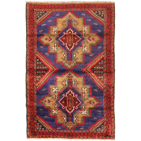 Tribal Baloch Rug 3' 8" x 5' 11" ft / 111 x 180 cm - No. G20453
